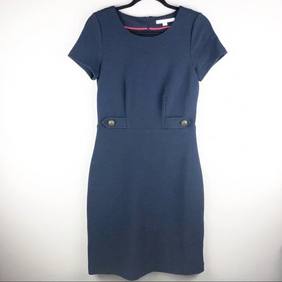 Boden Cordelia Ottoman Navy Ribbed Dress - Size 6 - Picture 1 of 8